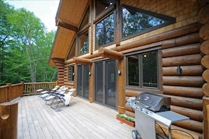 Large deck with great sun exposure and gas bbq.  Totally private.  