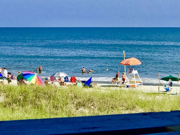 Gorgeous oceanfront view from our balcony.