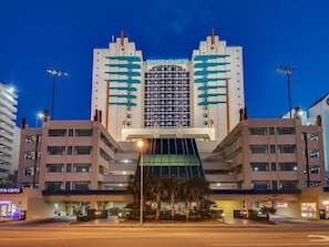 Front View of Grand Atlantic with Parking Garage attached