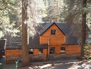 Front View of Cabin - Right on the River! No better location in town! 
