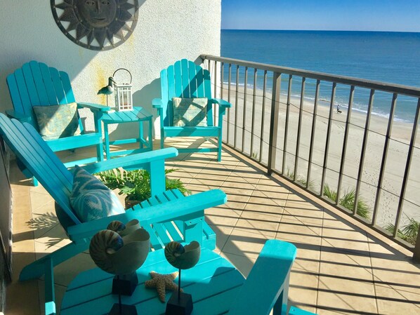 OCEANFRONT balcony off living room and master bedroom for your enjoyment!