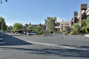 small portion of large parking lot