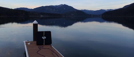 Early April 2014 looking South from our dock -  two legs for several boats