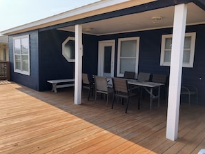 Large Deck with plenty of seating options and great views
