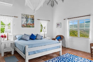 June 23 - Makere Cottage master bedroom with king bed.