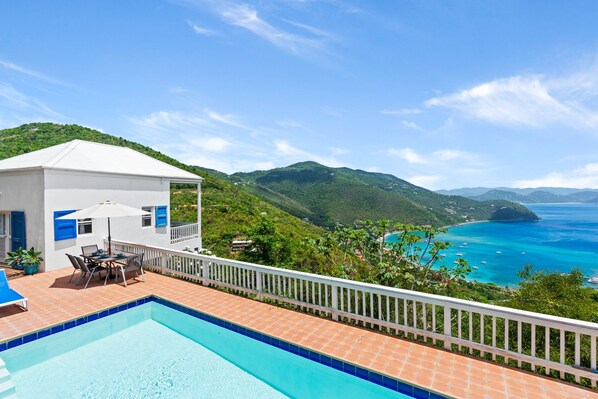 June 23 - View of Makere Cottage overlooking Cane Garden Bay.