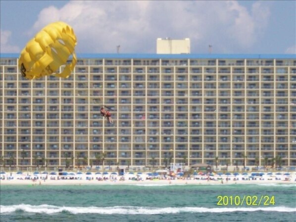 Beach view of Summit.
Your condo. 11th floor in the center of building 