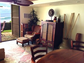 Let the sounds of the sea serenade you in the relaxing reading corner.