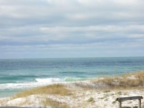 This is view of our beach and sand dunes in front of our unit