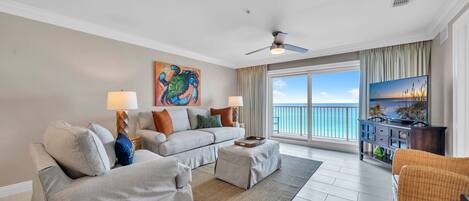 Welcome to the beach!  Relax in the beautifully remodeled oceanfront condo.
