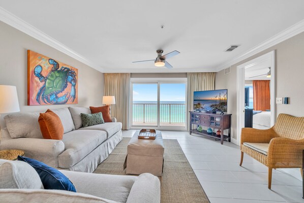 Completely remodeled with beautiful tile floors and new comfortable furniture.