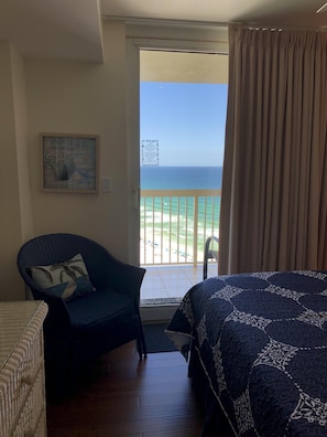 Balcony door to private balcony from Master Bedroom