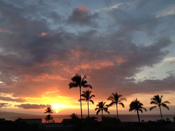 A nightly treat from your lanai at Wailea Sunset Condo at Ekolu Village 607!