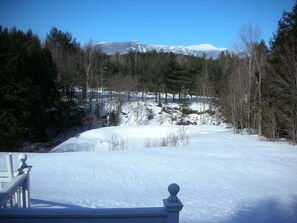 View of the ski trails and our sledding hill
towards brook and pond