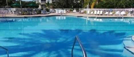 View of our condo from the pool. Top floor.