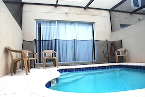 Safety first - pool fence and patio door with double lock