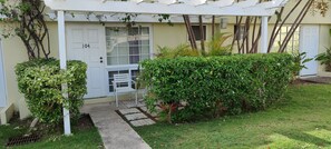 Front of apartment with Pergola