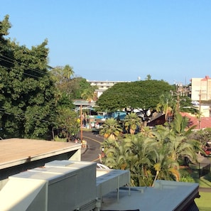 View of the street from the BBQ deck. Great place to relax and watch the action
