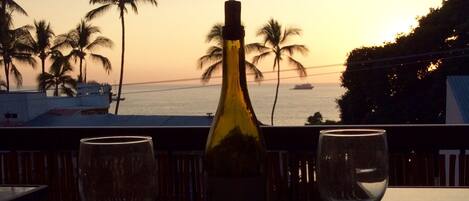 Enjoy wine at sunset.
How Romantic!