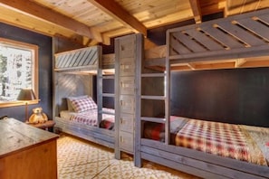 Downstairs Bunkroom.  4 Twin Beds