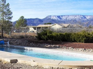 Pool with view of Mingus Mountain--home of famous Jerome.