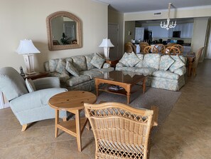 Living area has an open plan with plenty of space for all!
