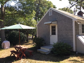 Patio Side of cottage.