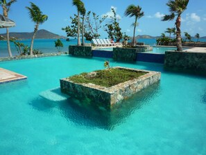 Rainfall Pool with high deck offers amazing views of the sunrise and St. John's