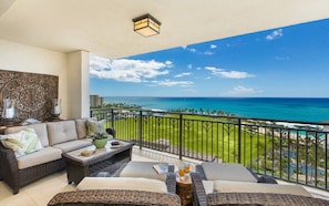 Panoramic views from the stunning lanai will leave you coming back for more