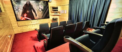 Awesome theater room with 100" screen!