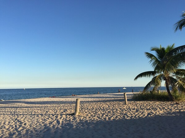 You are directly across the street from the beach