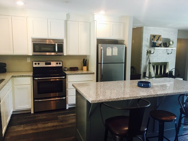 Newly remodeled kitchen with all the essentials.  Just bring food!