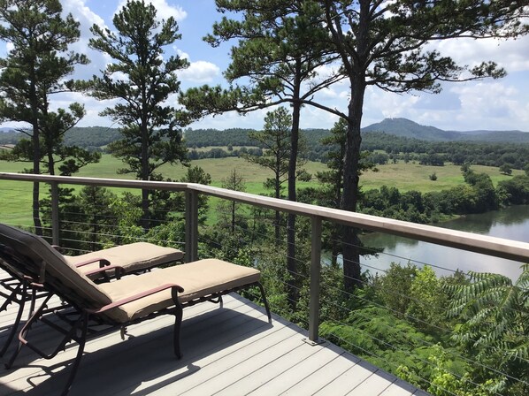 Great views from the deck lounge chairs. We have four chairs.
