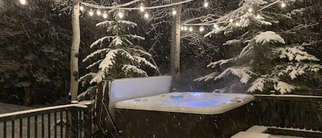 Time to relax after hitting the slopes in your private HotSprings tub~ seats 7