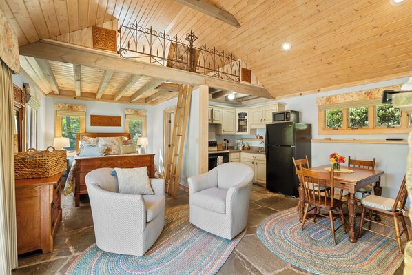 Our beautiful space with two swivel chairs for conversation or watching TV