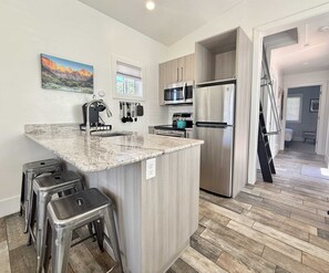 When You stay in one of our Tiny Homes, you will have a full kitchen to prepare a meal after a exciting day of adventure in Zion National Park.