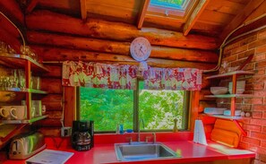 Enter into the galley kitchen