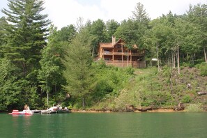 Lake front Log Home.