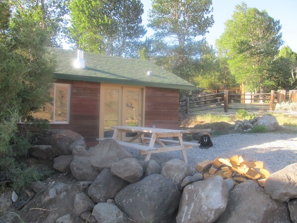 The front of the cabin.