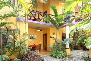 Upper and lower unit patios