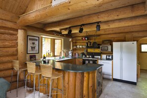 Fully stocked kitchen with Whitewater Cook Book