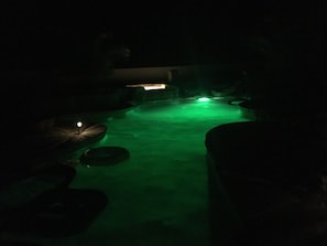 Pool lights at night