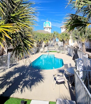 Pool steps from your front door.