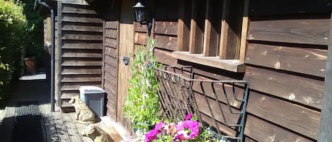 Private entrance over looking our vegetable patch