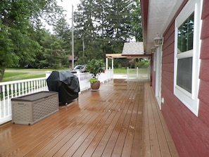 Huge deck with gas grill for entertaining.