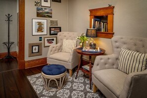 The sitting room (entry) is full of original local art.