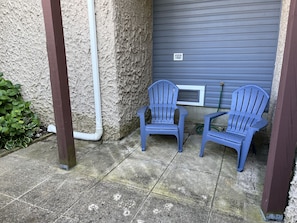 Downstairs private courtyard area, perfect for storing for beach stuff and bikes