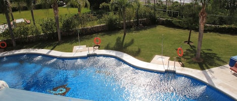 Large salt water swimming pool