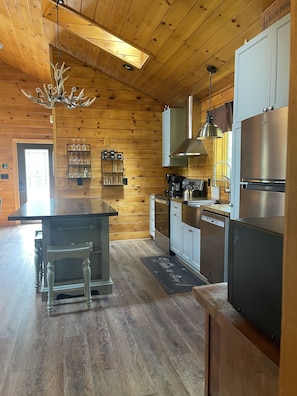 Well stocked. Recently renovated kitchen.