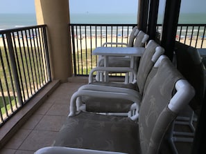 Enjoy your favorite beverage while relaxing on the deck overlooking the gulf.